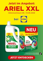 Ariel bei Lidl Prospekt "Jetzt im Angebot: Ariel XXL", 1 Seite, 08.06.2026 - 14.06.2026 Ariel bei Lidl Prospekt "Jetzt im Angebot: Ariel XXL", 1 Seite, 08.06.2026 - 14.06.2026