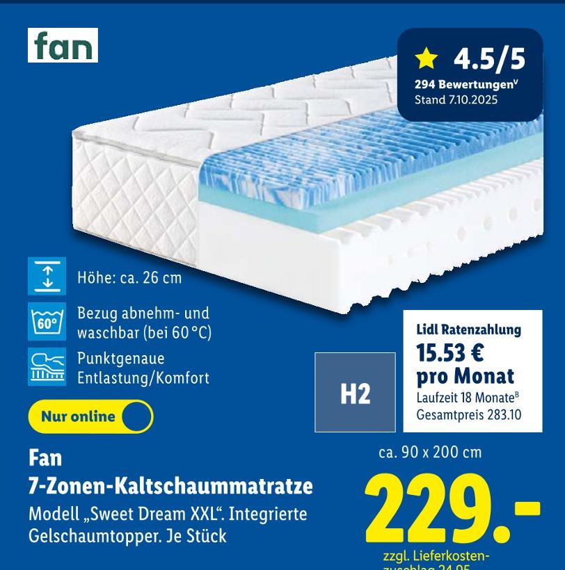 7-Zonen-Kaltschaummatratze