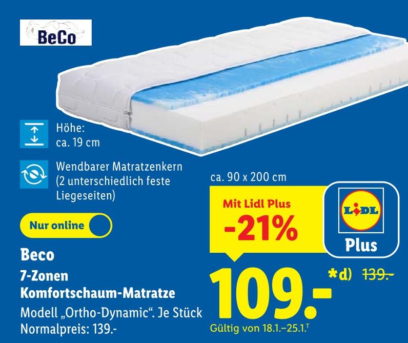 7-Zonen Komfortschaum-Matratze