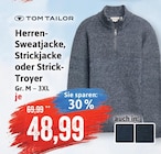 Herren-Sweatjacke, Strickjacke oder Strick-Troyer Angebote von Tom Tailor bei Kaufhaus Stolz Rostock für 48,99 €