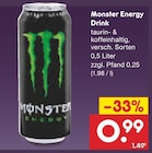 Monster Energy Drink für 0,99 € bei Netto Marken-Discount im Angebot Monster Energy Drink im aktuellen Netto Marken-Discount Prospekt