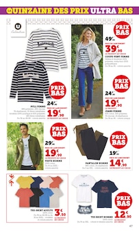 Promotion Pyjama Homme dans le prospectus Hyper U, valable du 26/08/2025 au 07/09/2025 Promo Pyjama Homme dans le catalogue Hyper U du moment à la page 47
