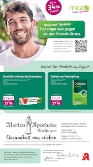Aktueller mea - meine apotheke Prospekt (Dischingen, 4 Seiten zum blättern mea - meine apotheke Prospekt Unsere August-Angebote mit 4 Seiten