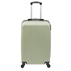 Valise rigide 50L trolley 4 roulettes plastique ABS vert 39,5x24xH60,5cm - Gifi à Nancy Valise rigide 50L trolley 4 roulettes plastique ABS vert 39,5x24xH60,5cm en promo chez Gifi Nancy à 17,97 €