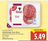 Hamburger vom Rind von Gut&Günstig für 5,49 € bei E center im Angebot Hamburger vom Rind von Gut&Günstig im aktuellen E center Prospekt