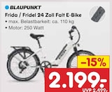 Frida 24 Zoll Falt E-Bike im Angebot bei Netto Marken-Discount in Freital Frida 24 Zoll Falt E-Bike Angebote von Blaupunkt bei Netto Marken-Discount Freital für 2.199,00 €