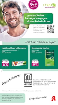 mea - meine apotheke Prospekt der KW 32 "Unsere August-Angebote" Aktueller mea - meine apotheke Prospekt "Unsere August-Angebote" Seite 1 von 4 Seiten