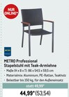 Stapelstuhl mit Teak-Armlehne von METRO Professional für 44,99 € bei METRO im Angebot Stapelstuhl mit Teak-Armlehne von METRO Professional im aktuellen METRO Prospekt