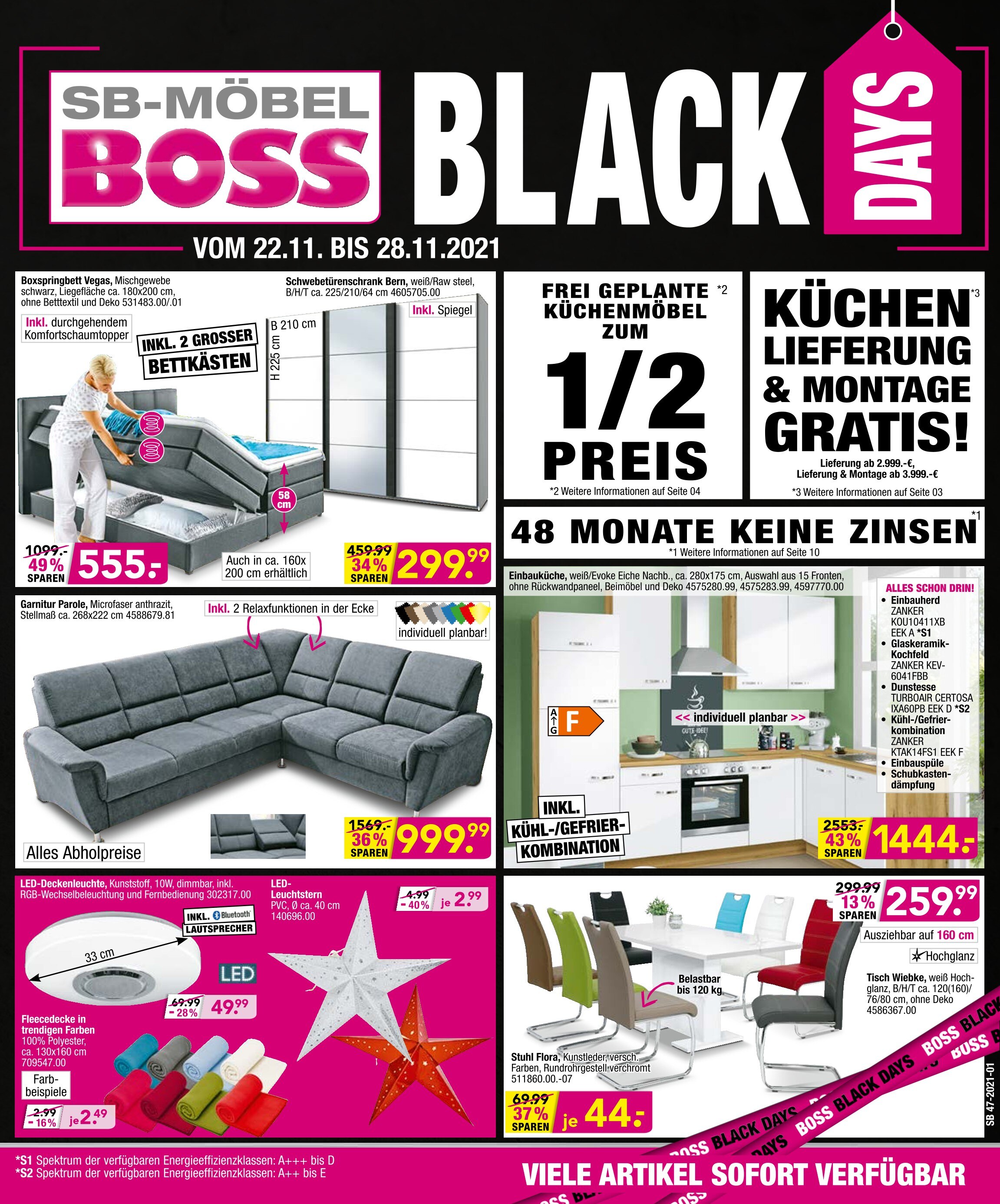SB Möbel Boss Prospekt für Bergheim mit 12 Seiten SB Möbel Boss Prospekt für Bergheim: "BLACK DAYS", 12 Seiten, 22.11.2021 - 28.11.2021