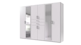 Kleiderschrank mit Spiegel - weiß - 270 cm - 8-türig - DILLINGEN Angebote bei Die Möbelfundgrube Homburg für 499,99 €