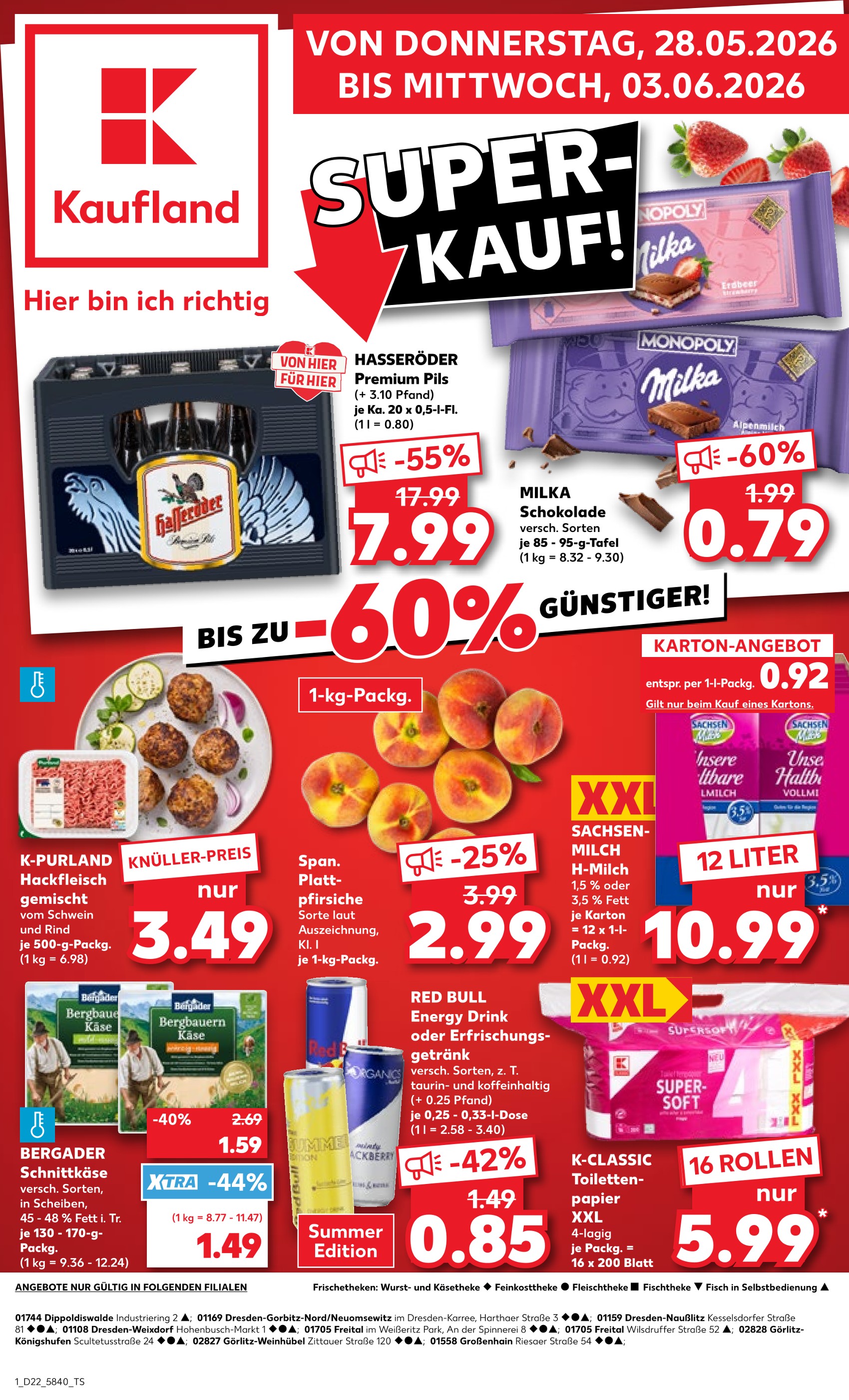 Aktueller Kaufland Supermarkt Prospekt in Radeburg und Umgebung, "Hier bin ich richtig" mit 64 Seiten, 28.05.2026 - 03.06.2026