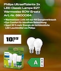 Ultraeffiziente 2x LED Classic Lampe E27 Warmweiss 60W Ersatz von Philips für 10,99 € bei OBI im Angebot Ultraeffiziente 2x LED Classic Lampe E27 Warmweiss 60W Ersatz von Philips im aktuellen OBI Prospekt