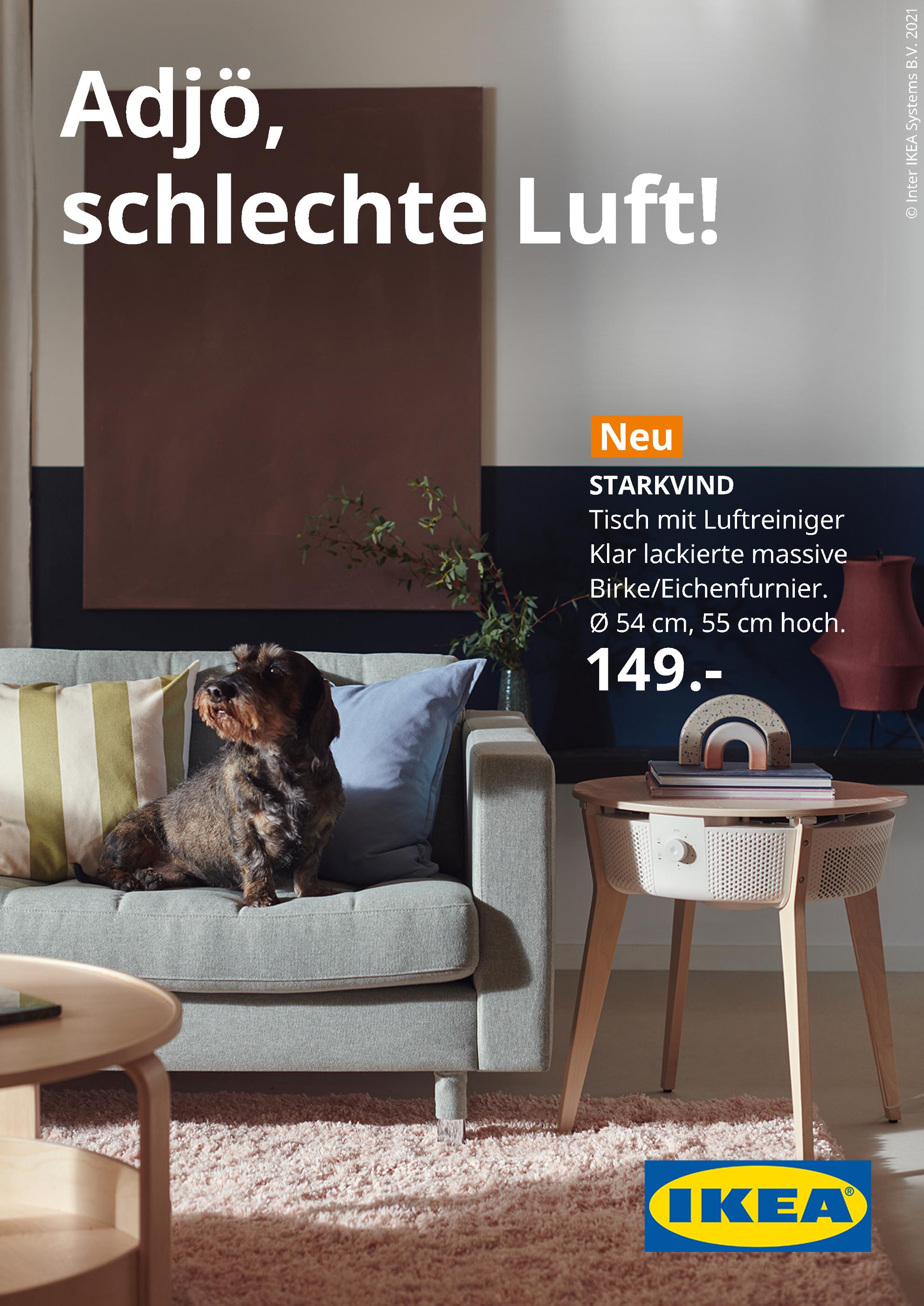 IKEA Prospekt für Untergruppenbach mit 1 Seite IKEA Prospekt für Untergruppenbach: "Adjö, schlechte Luft!", 1 Seite, 18.10.2021 - 25.10.2021