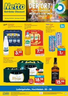 Bitburger im Netto Marken-Discount Prospekt "DER ORT, AN DEM DU IMMER AUSGEZEICHNETE PREISE FINDEST." mit 2 Seiten (Mannheim)