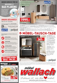 Badmöbel im aktuellen Möbel Wallach Prospekt (Hannover) Badmöbel im Möbel Wallach Prospekt "MÖBEL-TAUSCH-TAGE" mit 16 Seiten (Hannover)