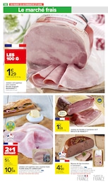 Prix et réduction Jambon cuit dans le prospectus Carrefour Market en cours Offre Jambon cuit dans le catalogue Carrefour Market du moment à la page 54