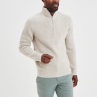 Pull avec col camionneur côtelé beige homme - La Halle Pull avec col camionneur côtelé beige homme à 32,99 € dans le catalogue La Halle