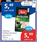 Kaffee Auslese von Melitta für 5,49 € bei budni im Angebot Kaffee Auslese von Melitta im aktuellen budni Prospekt