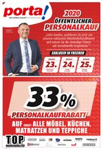 porta Möbel Prospekt "2020 ÖFFENTLICHER PERSONALKAUF ", 2 Seiten, für Dormagen, 22.01.2020 - 25.01.2020 porta Möbel Prospekt "2020 ÖFFENTLICHER PERSONALKAUF ", 2 Seiten, für Dormagen, 22.01.2020 - 25.01.2020