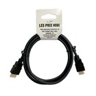 Cable HDMI haute vitesse - 3D/4K - 2m - noir - LES PRIX MINI - Les Prix Mini - Bureau Vallée Cable HDMI haute vitesse - 3D/4K - 2m - noir - LES PRIX MINI - Les Prix Mini à 2,99 € dans le catalogue Bureau Vallée