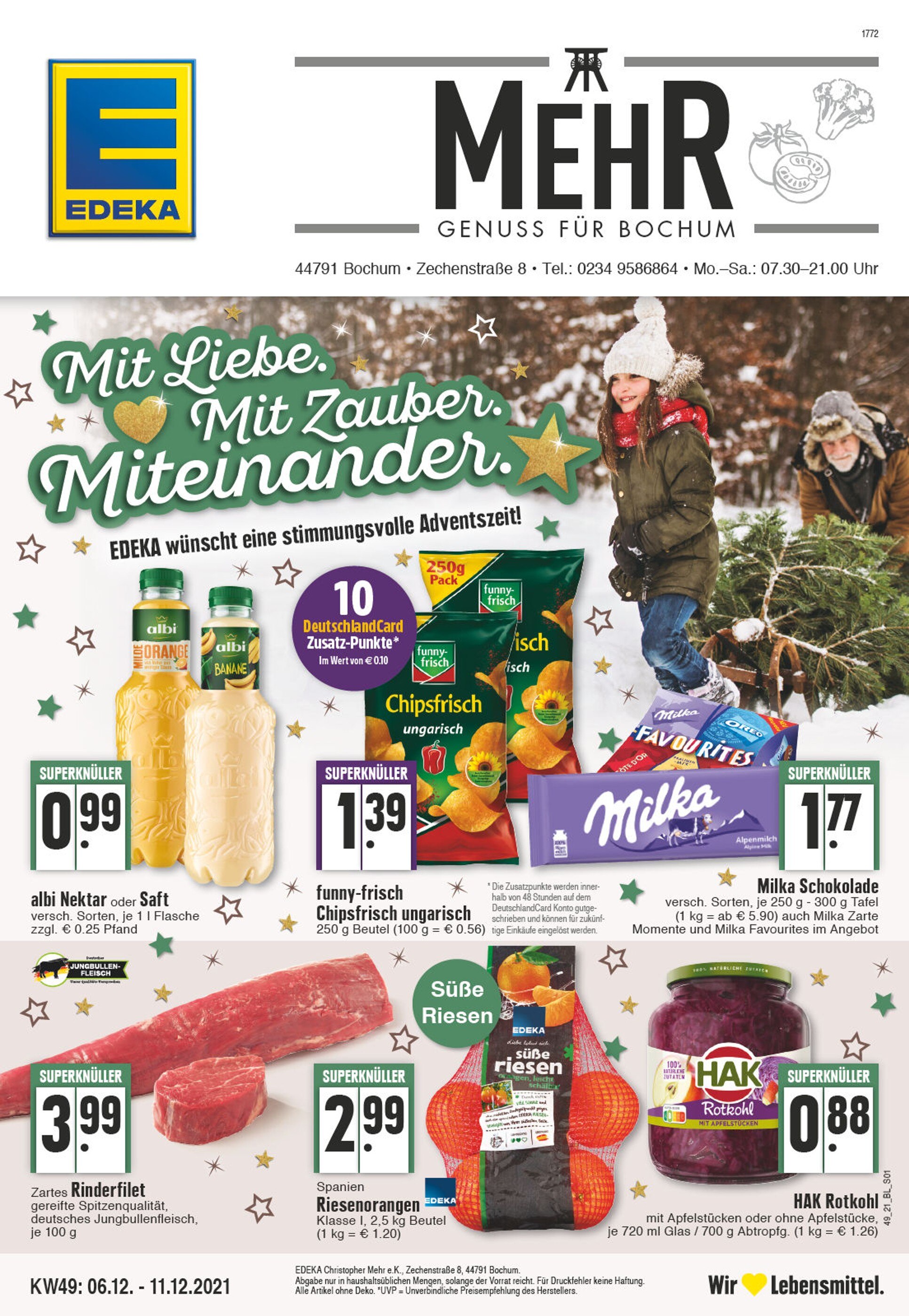 EDEKA Prospekt für Bochum mit 32 Seiten EDEKA Prospekt für Bochum: "Aktuelle Angebote", 32 Seiten, 06.12.2021 - 11.12.2021