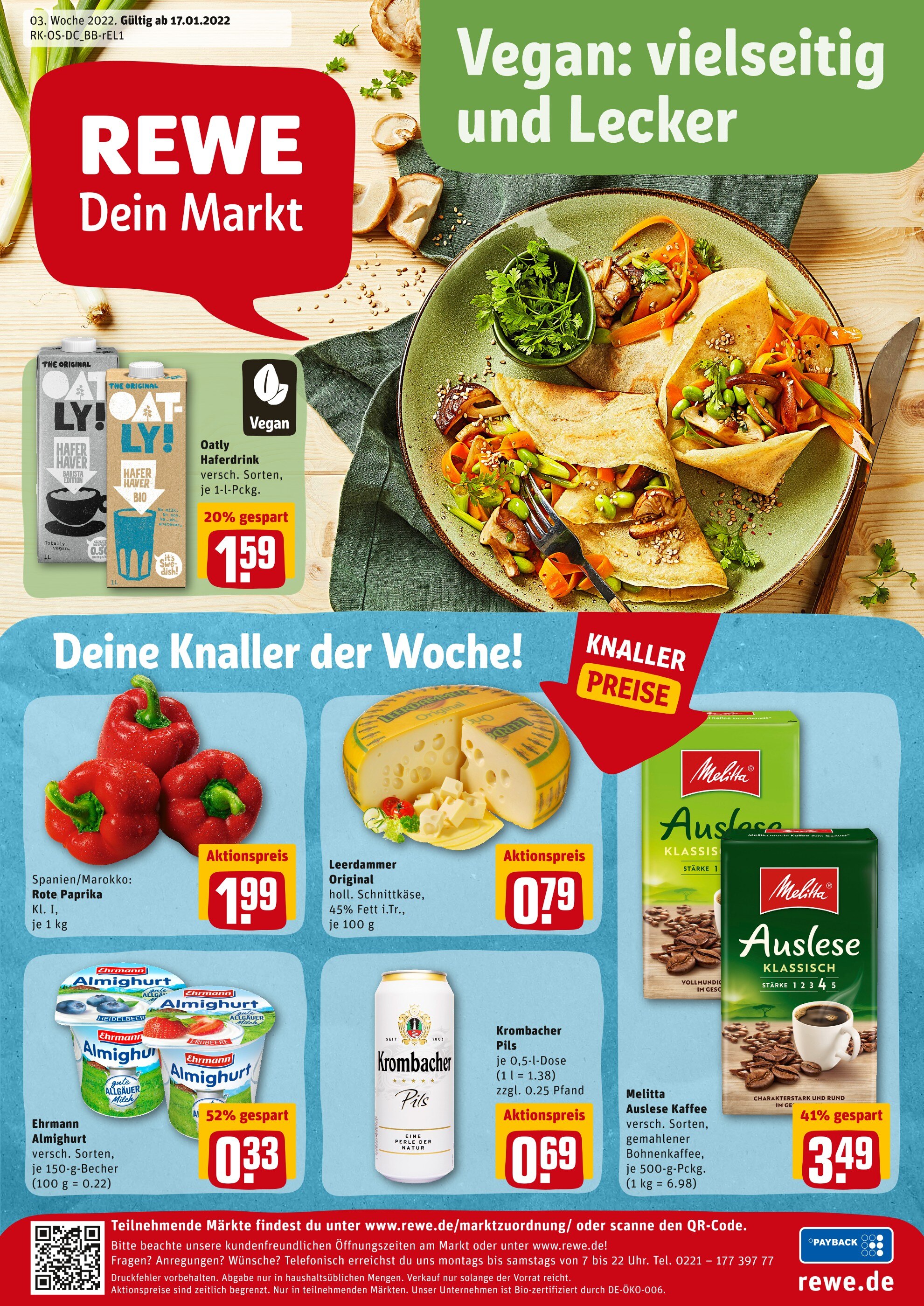 REWE Prospekt für Dresden mit 21 Seiten REWE Prospekt für Dresden: "Top Angebote", 21 Seiten, 17.01.2022 - 22.01.2022