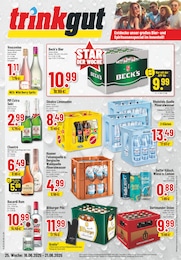 Getränkemarkt Prospekt von Trinkgut in Wesseling Aktueller Trinkgut Getränkemärkte Prospekt für Wesseling: Aktuelle Angebote mit 10} Seiten, 16.06.2025 - 21.06.2025