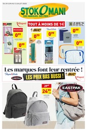 Catalogue Stokomani "Les marques font leur rentrée ! Les prix bas aussi !", 11 pages, 24/06/2022 - 05/07/2022 Prospectus Stokomani "Les marques font leur rentrée ! Les prix bas aussi !", 11 pages, 24/06/2022 - 05/07/2022