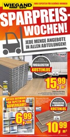 Aktueller wohnen & sparen Wiegand Prospekt mit Laminat, "SPARPREISWOCHEN!", Seite 1