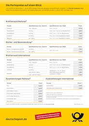 Aktueller Deutsche Post Weitere Geschäfte Prospekt für Ludwigshafen: Die Portopreise auf einen Blick mit 1} Seite, 08.01.2024 - 31.05.2024