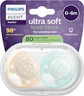 Schnuller ultra soft, forest friends Silikon, creme/mint, 0-6 Monate bei dm-drogerie markt im Bad Krozingen Prospekt für 7,95 €