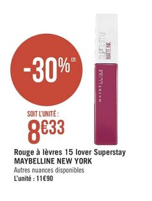 Rouge à lèvres 15 lover Superstay - Géant Casino à Argenteuil Rouge à lèvres 15 lover Superstay en promo chez Géant Casino Argenteuil à 8,33 €