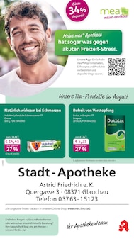 mea - meine apotheke Prospekt der KW 31 "Unsere August-Angebote" Aktueller mea - meine apotheke Prospekt "Unsere August-Angebote" Seite 1 von 4 Seiten