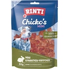 Rinti Snack Chicko's Mini Kaninchen-Häppchen 60 g Angebote von Rinti bei Zookauf Hannover für 1,89 €