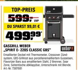 GASGRILL „SPIRIT E- 220S CLASSIC GBS“ bei OBI im Kümmersbruck Prospekt für 499,99 €