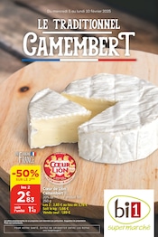 Catalogue Supermarchés Bi1 en cours à Boulleret et alentours, "LE TRADITIONNEL CAMEMBERT", 12 pages, 05/02/2025 - 10/02/2025