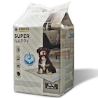 Lot de 50 tapis hygiéniques pour chien super nappy au charbon actif 50 pièces Crocy - 60 x 60 cm - CROCI à 17,99 € dans le catalogue Botanic