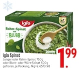Spinat im EDEKA Prospekt Spinat von iglo im aktuellen EDEKA Prospekt für 1,99 €