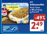 Schlemmerfilet à la Bordelaise Classic von Iglo im aktuellen ALDI SÜD Prospekt für 2,49 €