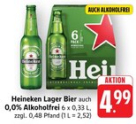 Lager Bier auch 0,0% Alkoholfrei - Heineken - E center à Strasbourg Lager Bier auch 0,0% Alkoholfrei - Heineken en promo chez E center Strasbourg à 4,99 €