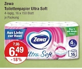 Toilettenpapier im V-Markt Prospekt Toilettenpapier Ultra Soft von Zewa im aktuellen V-Markt Prospekt für 6,49 €
