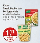 Snack Becher oder Fertiggerichte von Knorr im aktuellen V-Markt Prospekt für 1,11 €