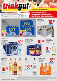 Trinkgut Prospekt "Krumbachs GetrĂ€nkemarkt!", 4 Seiten, 28.07.2025 - 28.07.2025 Aktueller Trinkgut Prospekt, "Krumbachs GetrĂ€nkemarkt!", mit Angeboten der Woche, gĂŒltig von 28.07.2025 bis 28.07.2025