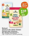 Aktuelle Brot Angebote bei tegut in Erlangen Aktuelles Bio-Hafer-Dinkel-Herzen oder Bio-Dinkel-Zwieback Angebot bei tegut in Erlangen ab 1,49 €
