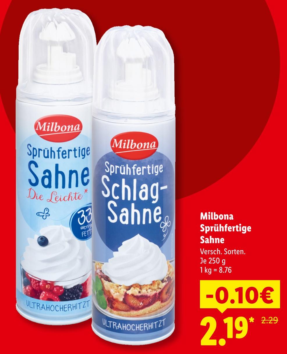 Sprühfertige Sahne