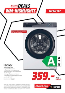 Waschmaschine im aktuellen MediaMarkt Saturn Prospekt (Freising) Waschmaschine im MediaMarkt Saturn Prospekt "LET'S GO! DEALS WM-HIGHLIGHTS" mit 18 Seiten (Freising)