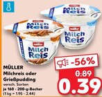 Milchreis oder Grießpudding von MÜLLER im aktuellen Kaufland Prospekt für 0,39 €