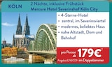 Mercure Hotel Severinshof Köln City von Mercure Hotel für 179,00 € bei ALDI Nord im Angebot Mercure Hotel Severinshof Köln City von Mercure Hotel im aktuellen ALDI Nord Prospekt