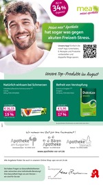 mea - meine apotheke Apotheken Prospekt der aktuellen Woche mit 4 Seiten, gültig von 01.08.2026 bis 31.08.2026, in Steinach und Umgebung Aktueller mea - meine apotheke Apotheken Prospekt in Steinach und Umgebung, "Unsere August-Angebote" mit 4 Seiten, 01.08.2026 - 31.08.2026