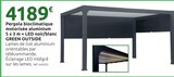 Pergola bioclimatique motorisée aluminium 5 x 3 m + led noir/blanc - GREEN OUTSIDE en promo chez Mr.Bricolage Saintes à 4 189,00 €